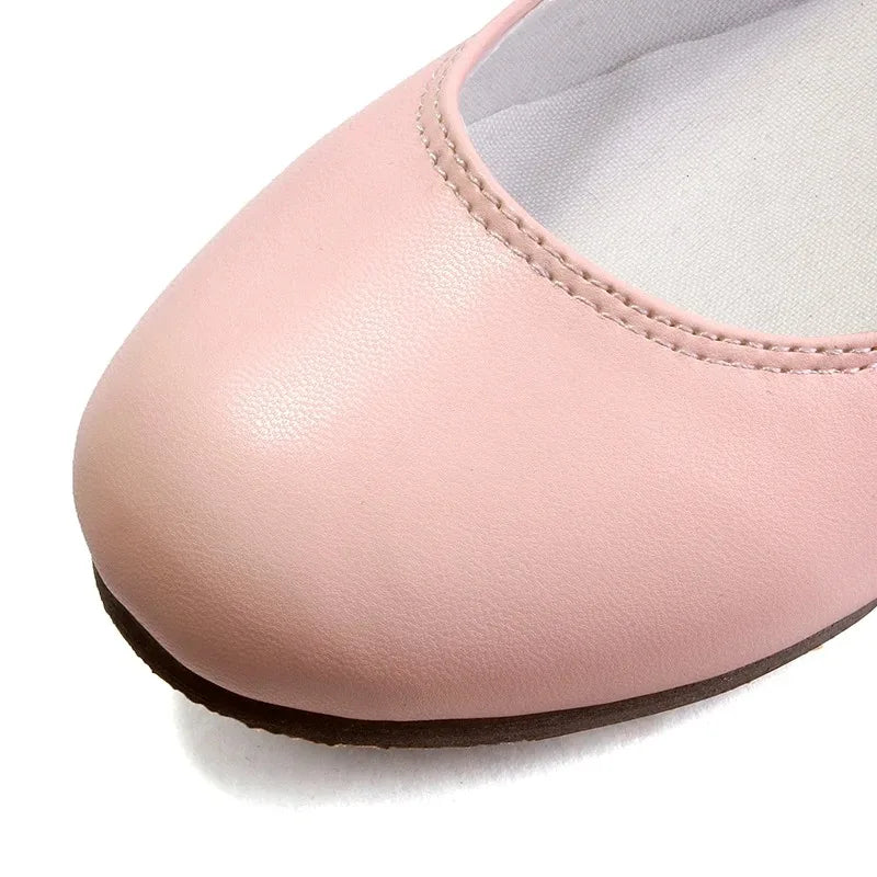 Women’s Mary Jane Flats with Buckle Strap and Rounded Toe