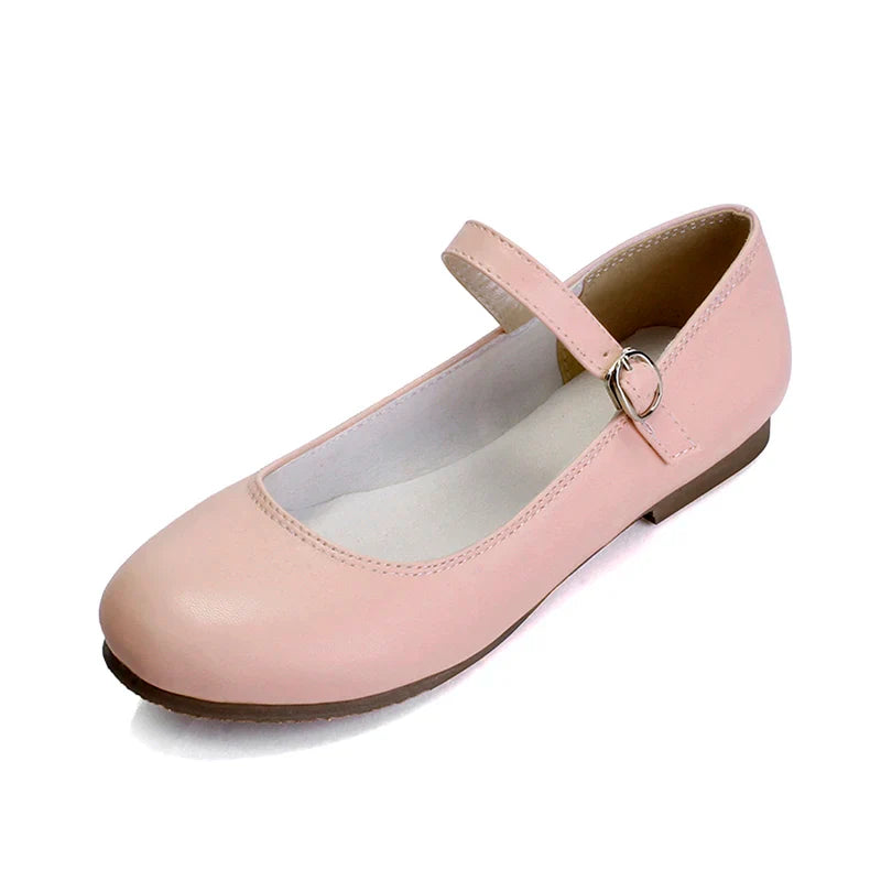 Women’s Mary Jane Flats with Buckle Strap and Rounded Toe