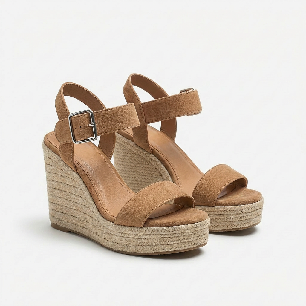 Women's Platform Espadrille Wedge Sandals Ankle Strap Buckle