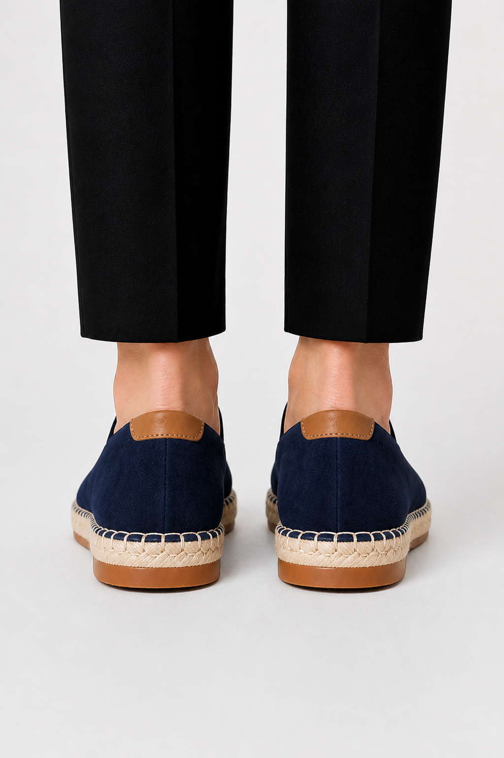 Men's Espadrille Loafers Suede Slip-On Flat Jute Sole