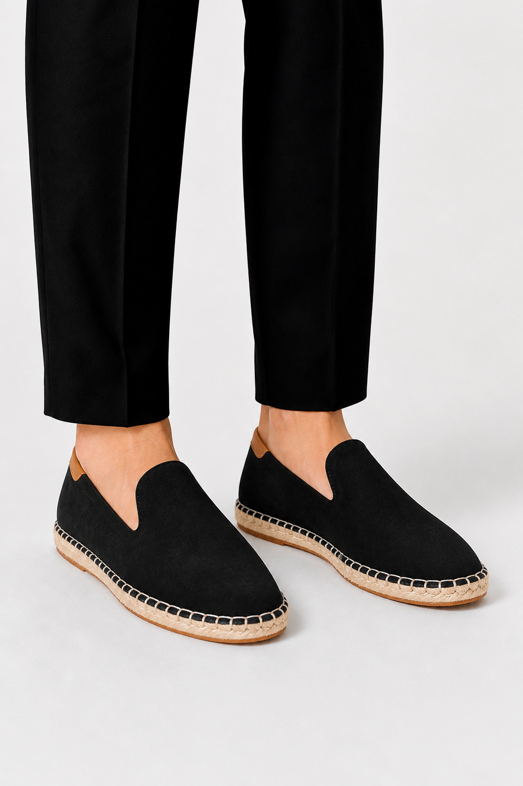 Men's Espadrille Loafers Suede Slip-On Flat Jute Sole