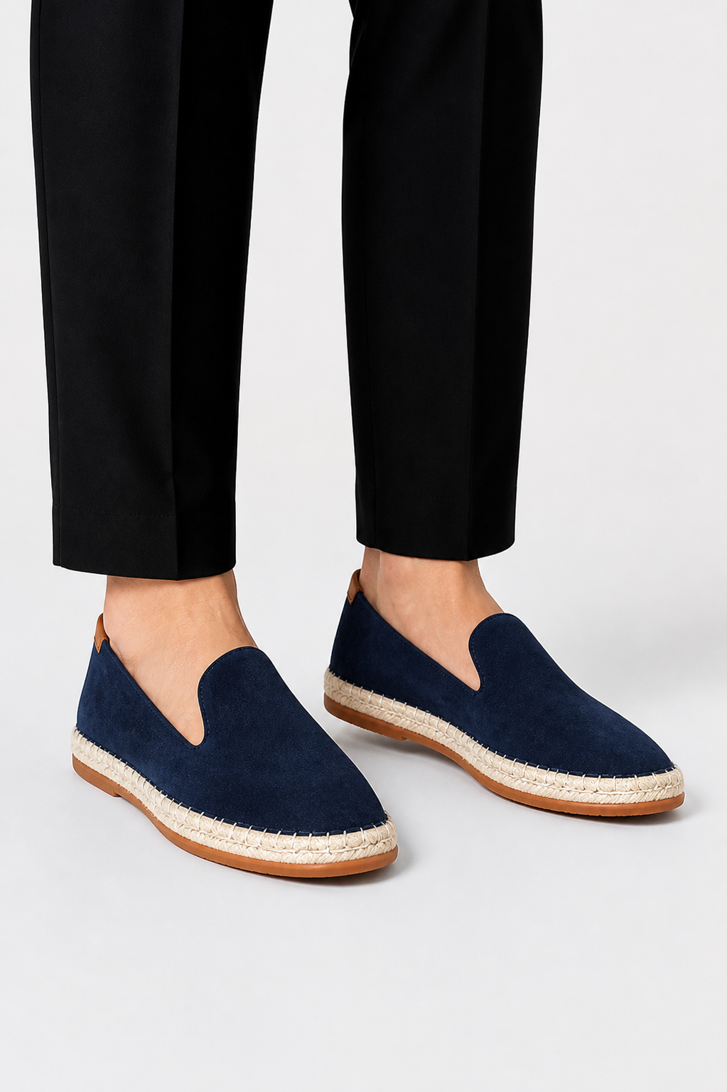 Men's Espadrille Loafers Suede Slip-On Flat Jute Sole