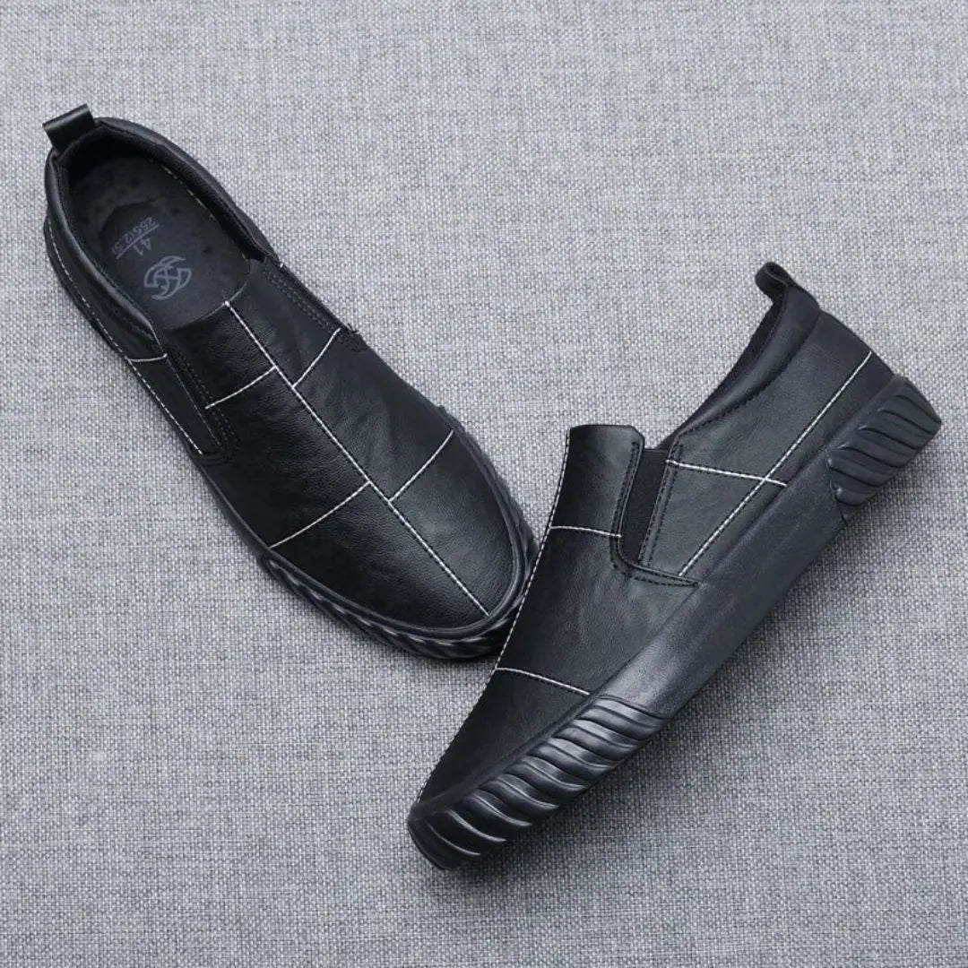 Men's Contrast Stitch Slip-On Penny Loafers Low-Top Shoes