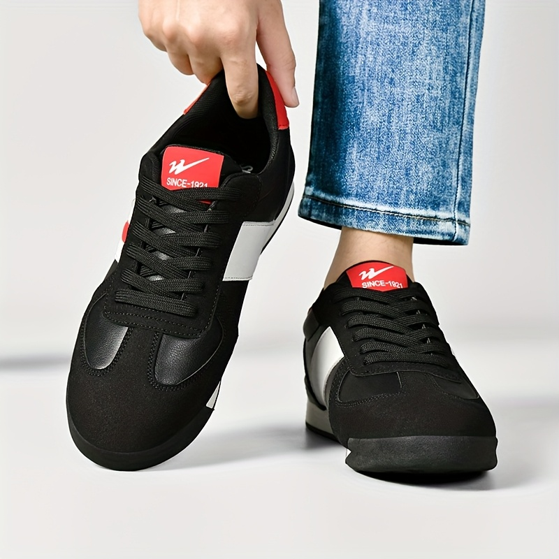 Men's Sneakers Low-Top Lace-Up Stripe Panel Mixed Material