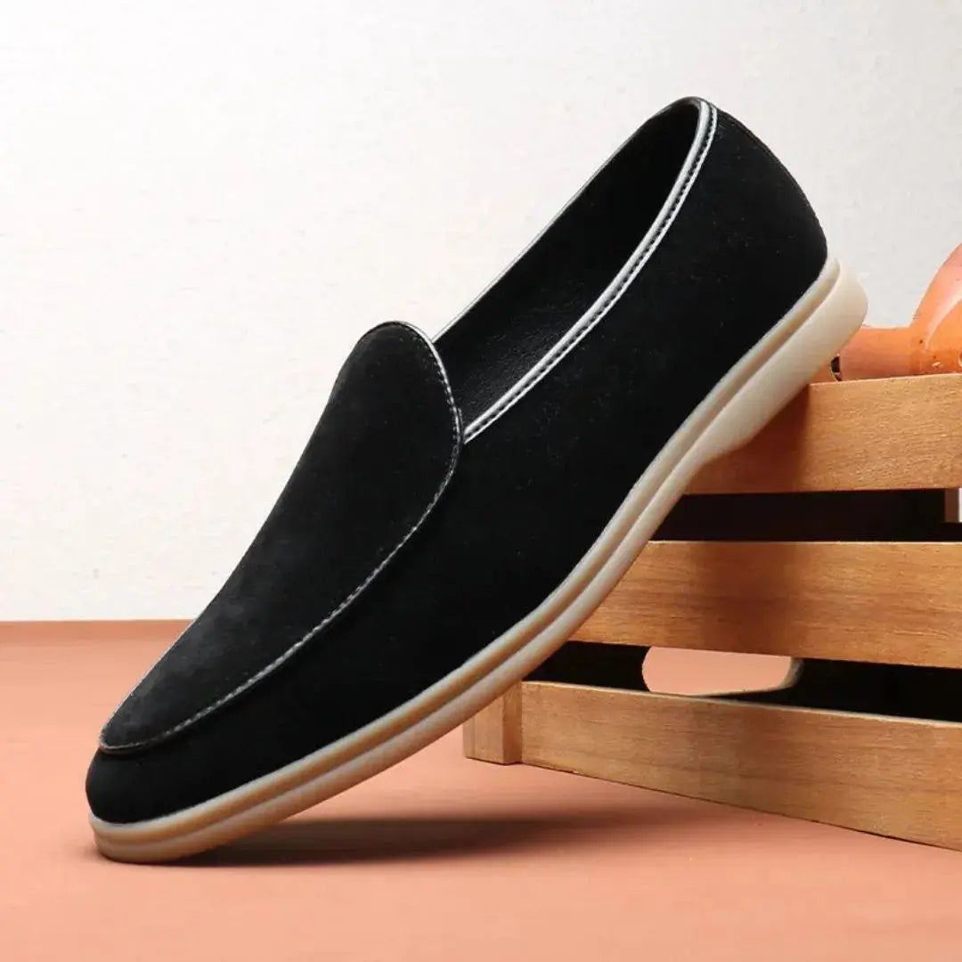 Men's Pointed Toe Slip-On Penny Loafers Flat Shoes