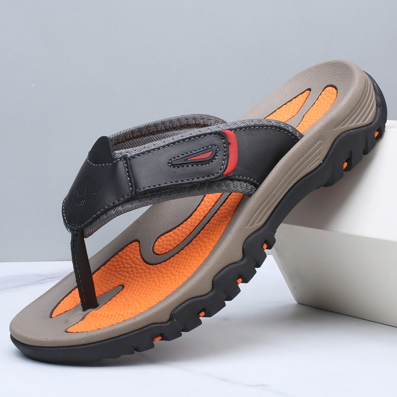 Men's Sandals Thong Strap Textured Footbed Treaded Sole