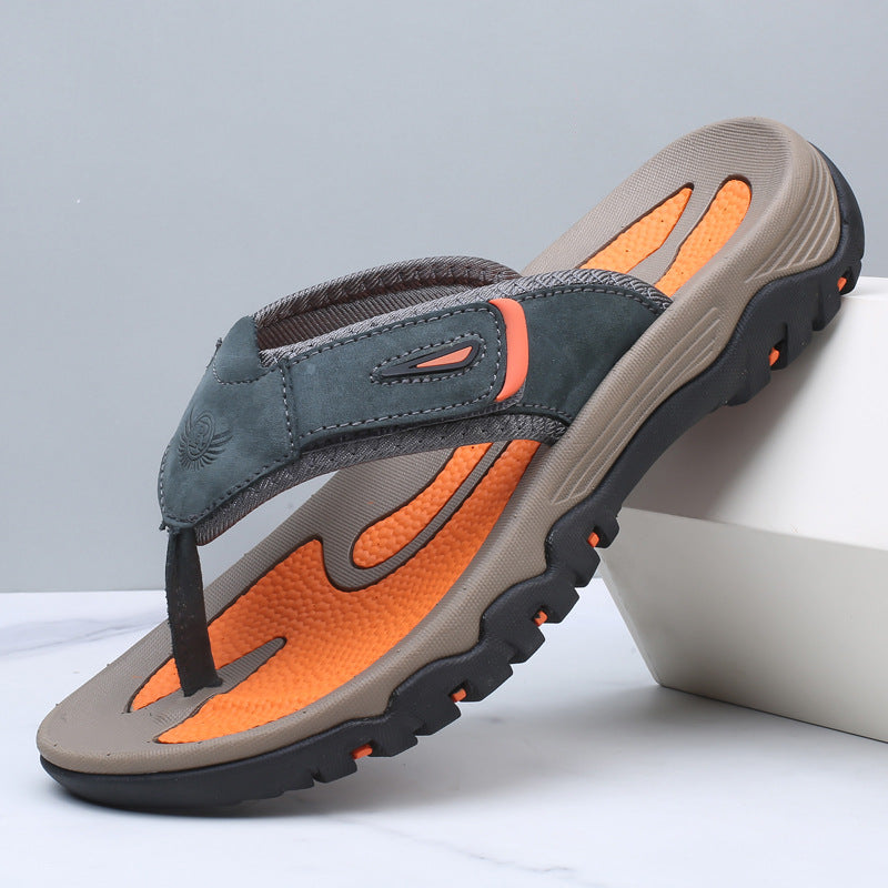 Men's Sandals Thong Strap Textured Footbed Treaded Sole