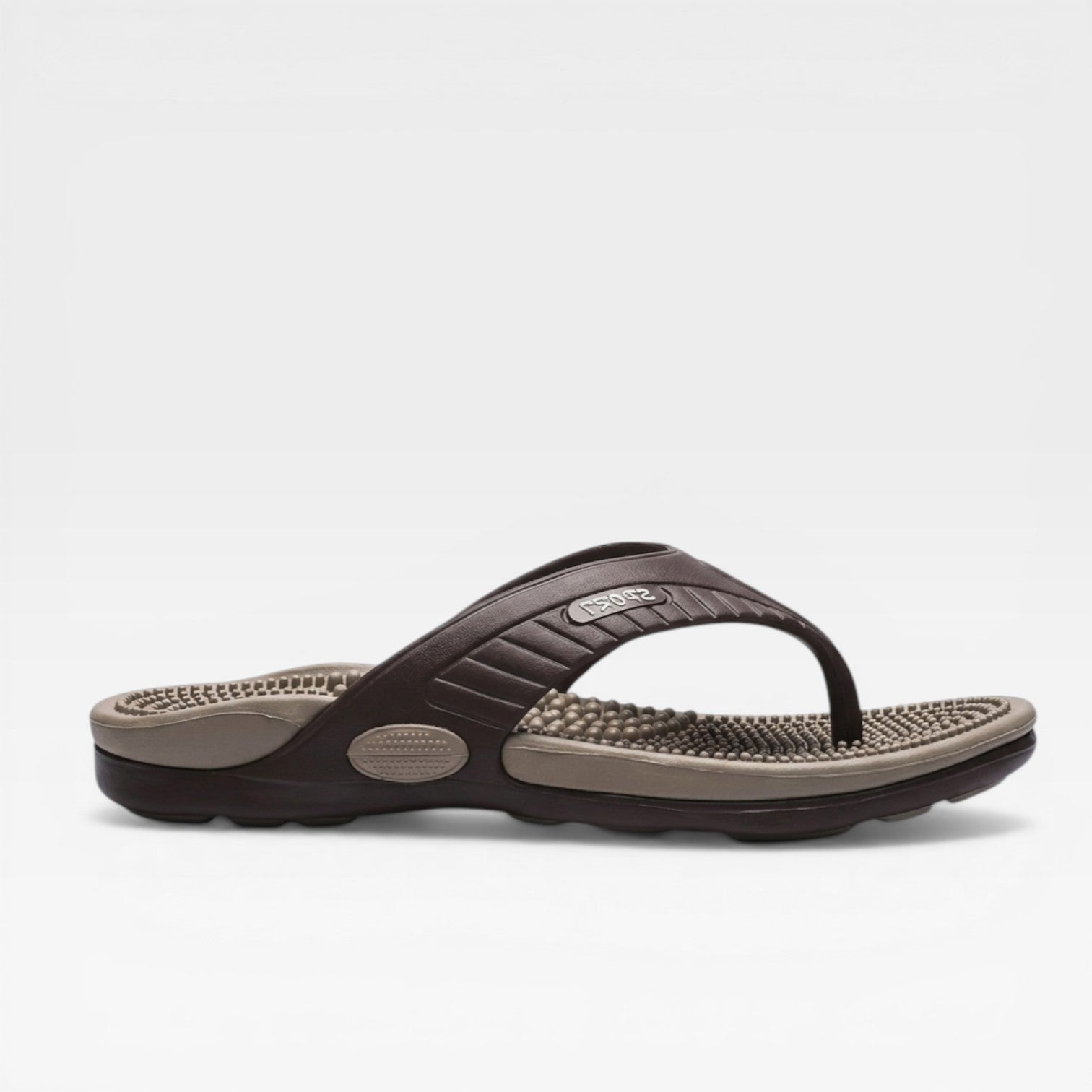 Men's Flip-Flop Sandals Thong Strap Textured Footbed Flat Sole