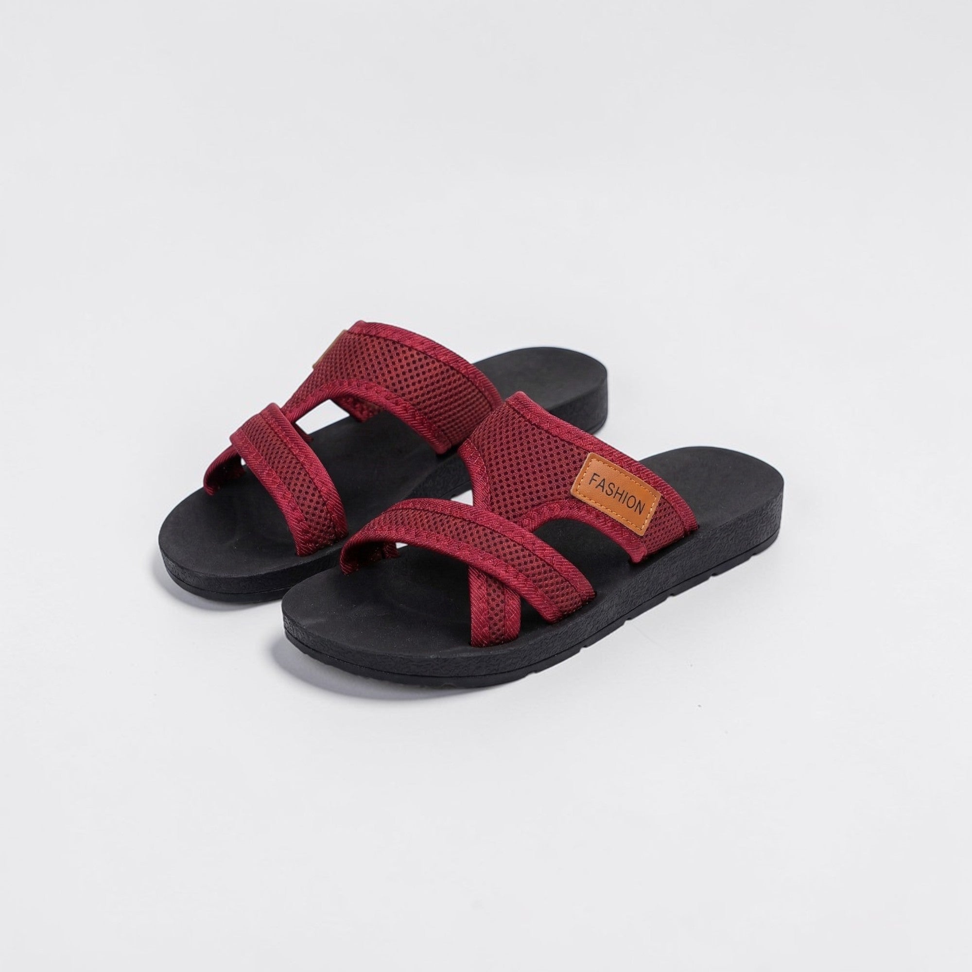 Women's Sandals - Open-Toe - Flat Sole - Crisscross Straps - Mesh