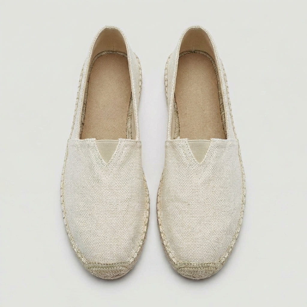 Men's Slip-On Espadrilles Canvas Round-Toe Braided Jute Sole Flats