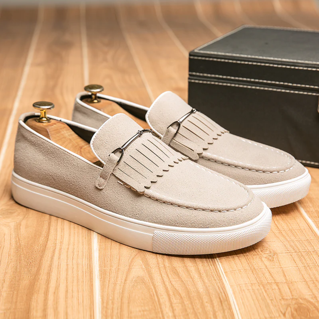Men's Loafers Slip-On Kiltie Fringe Suede Rubber Sole