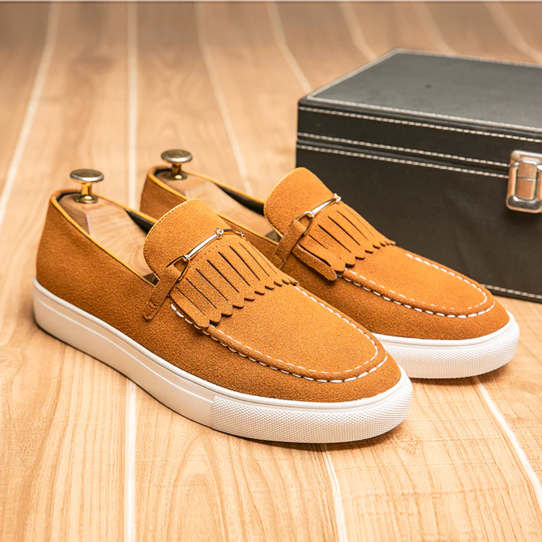 Men's Loafers Slip-On Kiltie Fringe Suede Rubber Sole
