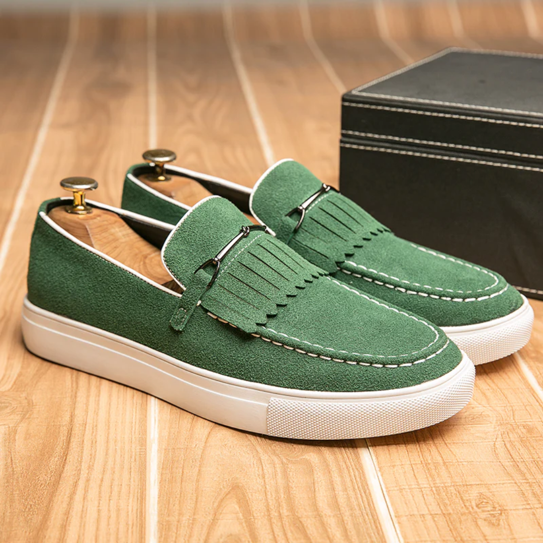 Men's Loafers Slip-On Kiltie Fringe Suede Rubber Sole