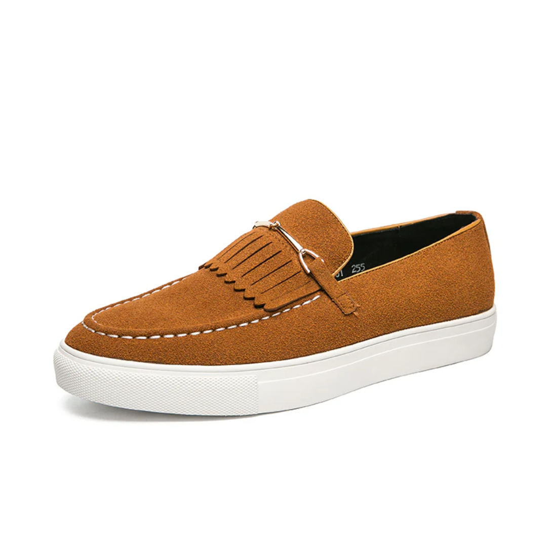 Men's Loafers Slip-On Kiltie Fringe Suede Rubber Sole