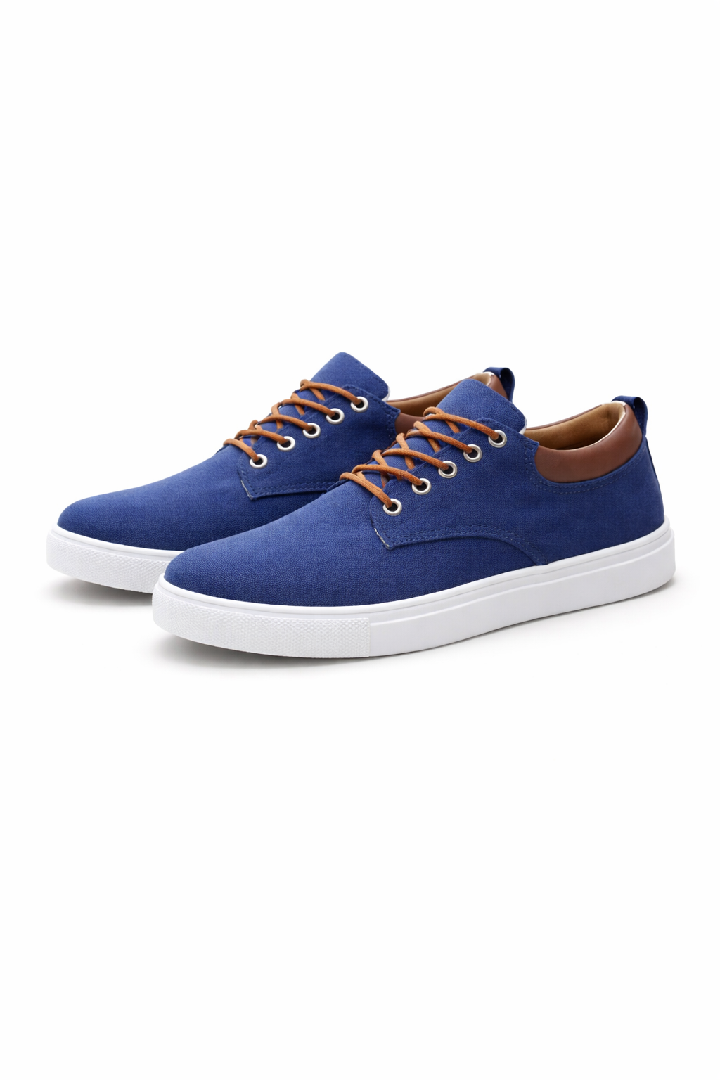 Men's Sneakers - Low-Top - Lace-Up - Canvas - White Sole