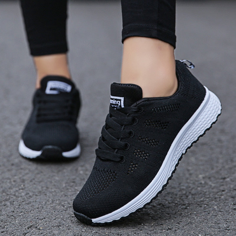 Women's Lace-Up Sneakers with Low-Cut Design and Textured Sole