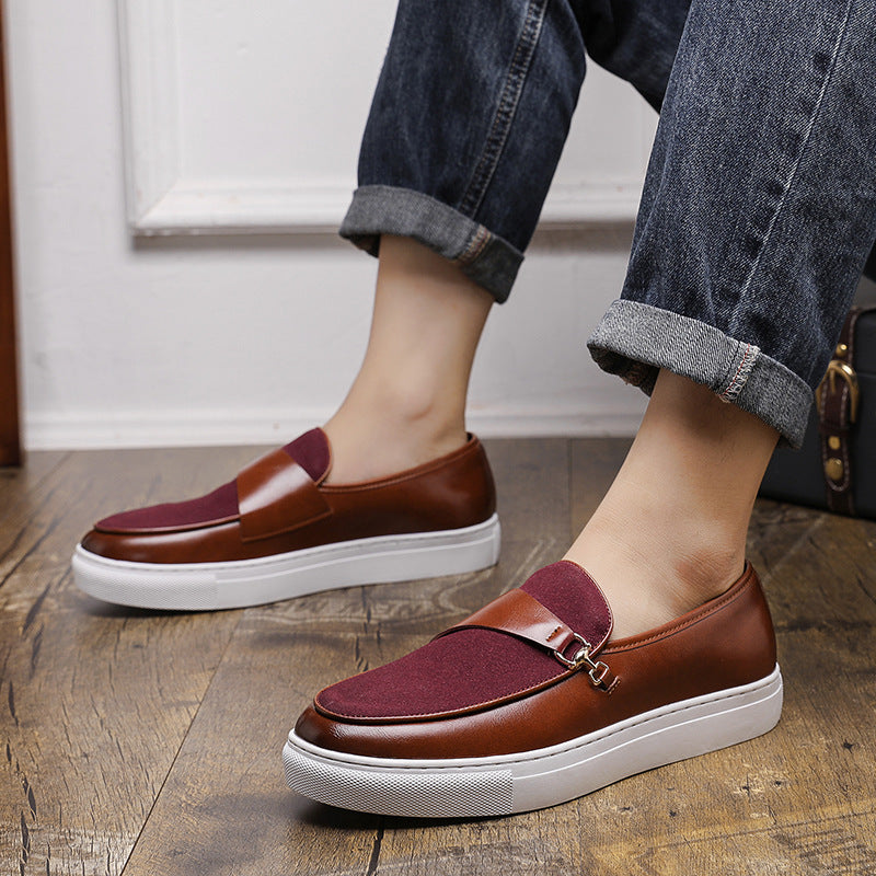 Men’s Slip-On Loafer Sneakers with Horsebit Detail and Flat Sole