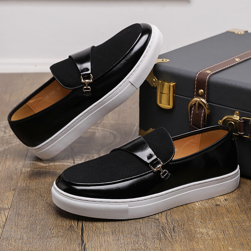 Men’s Slip-On Loafer Sneakers with Horsebit Detail and Flat Sole