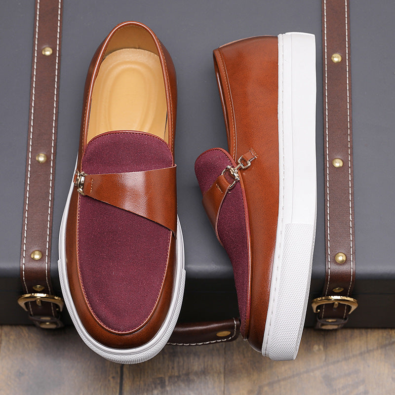 Men’s Slip-On Loafer Sneakers with Horsebit Detail and Flat Sole