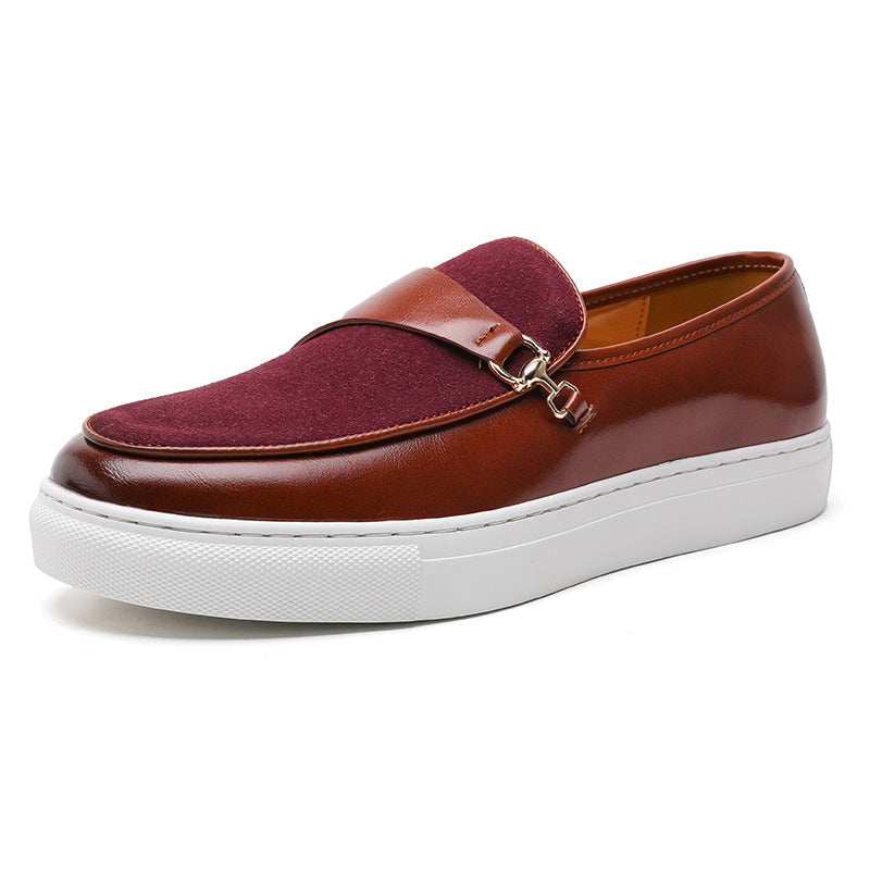 Men’s Slip-On Loafer Sneakers with Horsebit Detail and Flat Sole