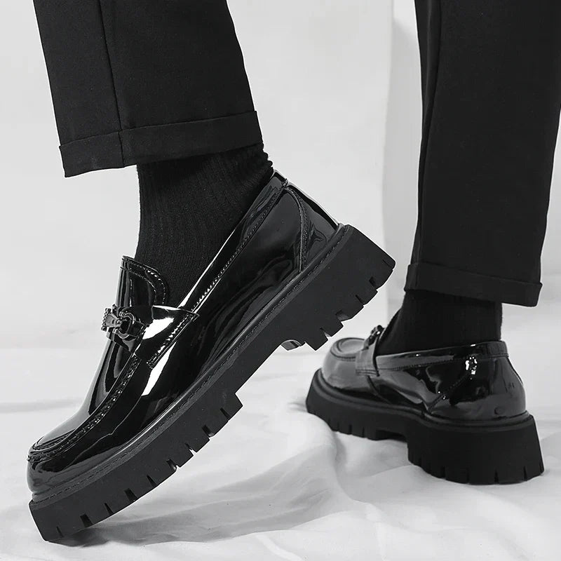 Men's Chunky Sole Slip-On Platform Loafers