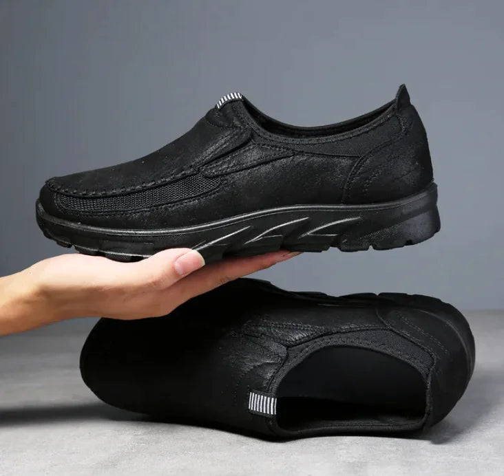 Men’s Casual Slip-On Shoes with Rounded Toe and Textured Sole