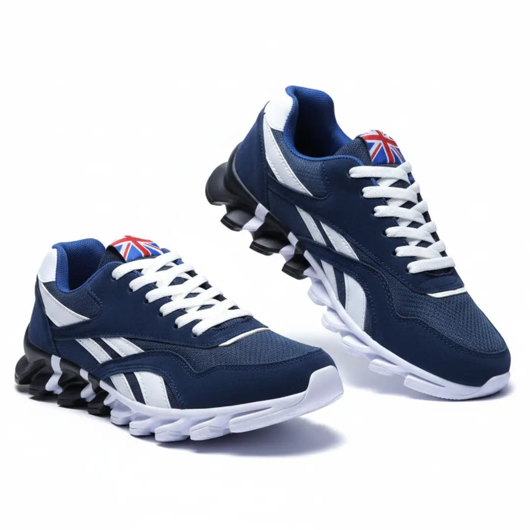 Men's Mesh Athletic Sneakers - Lace-Up - Rounded Toe