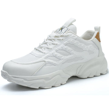 Men's Chunky Sneakers - Lace-Up - Mesh and Overlay Upper - Low Top