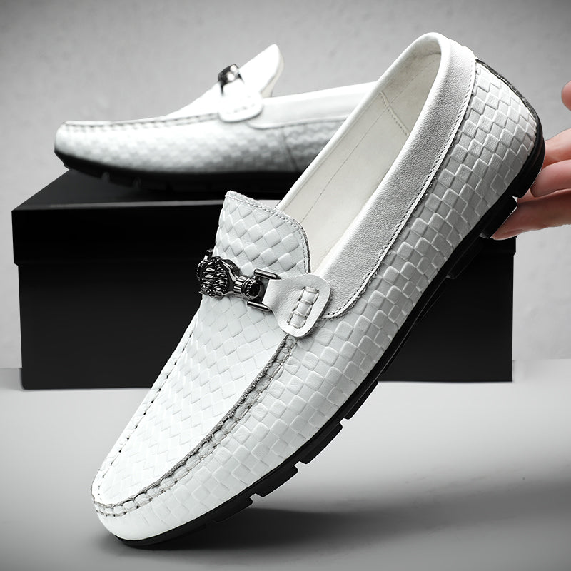 Men’s Woven Loafers with Metal Horsebit Detail