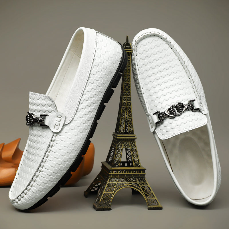Men’s Woven Loafers with Metal Horsebit Detail