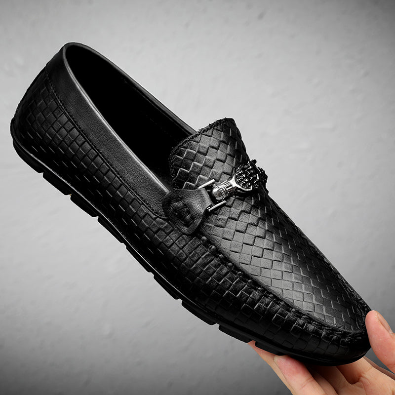 Men’s Woven Loafers with Metal Horsebit Detail