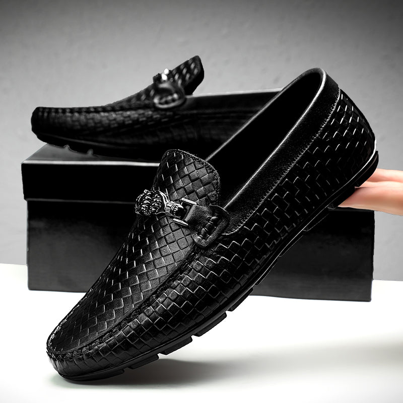 Men’s Woven Loafers with Metal Horsebit Detail