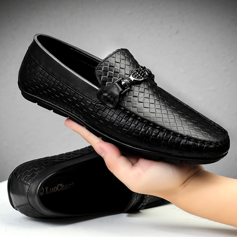 Men’s Woven Loafers with Metal Horsebit Detail