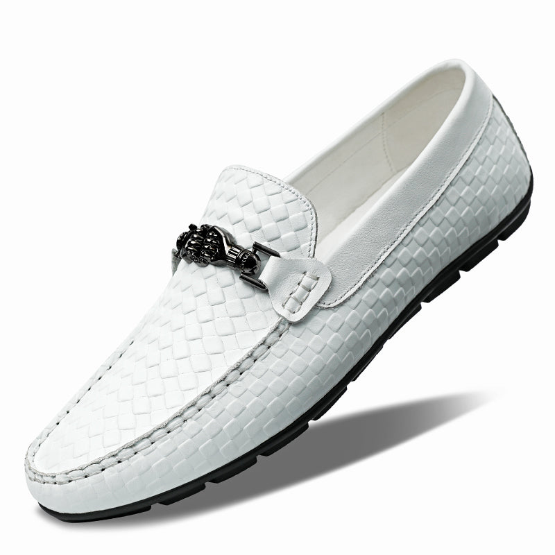 Men’s Woven Loafers with Metal Horsebit Detail