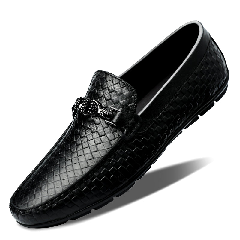 Men’s Woven Loafers with Metal Horsebit Detail