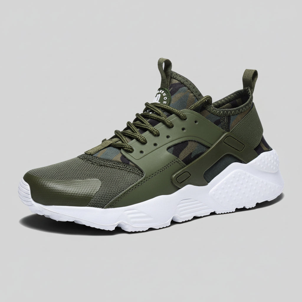 Men’s Low-Top Sneakers with Rounded Toe and Lace-Up Closure