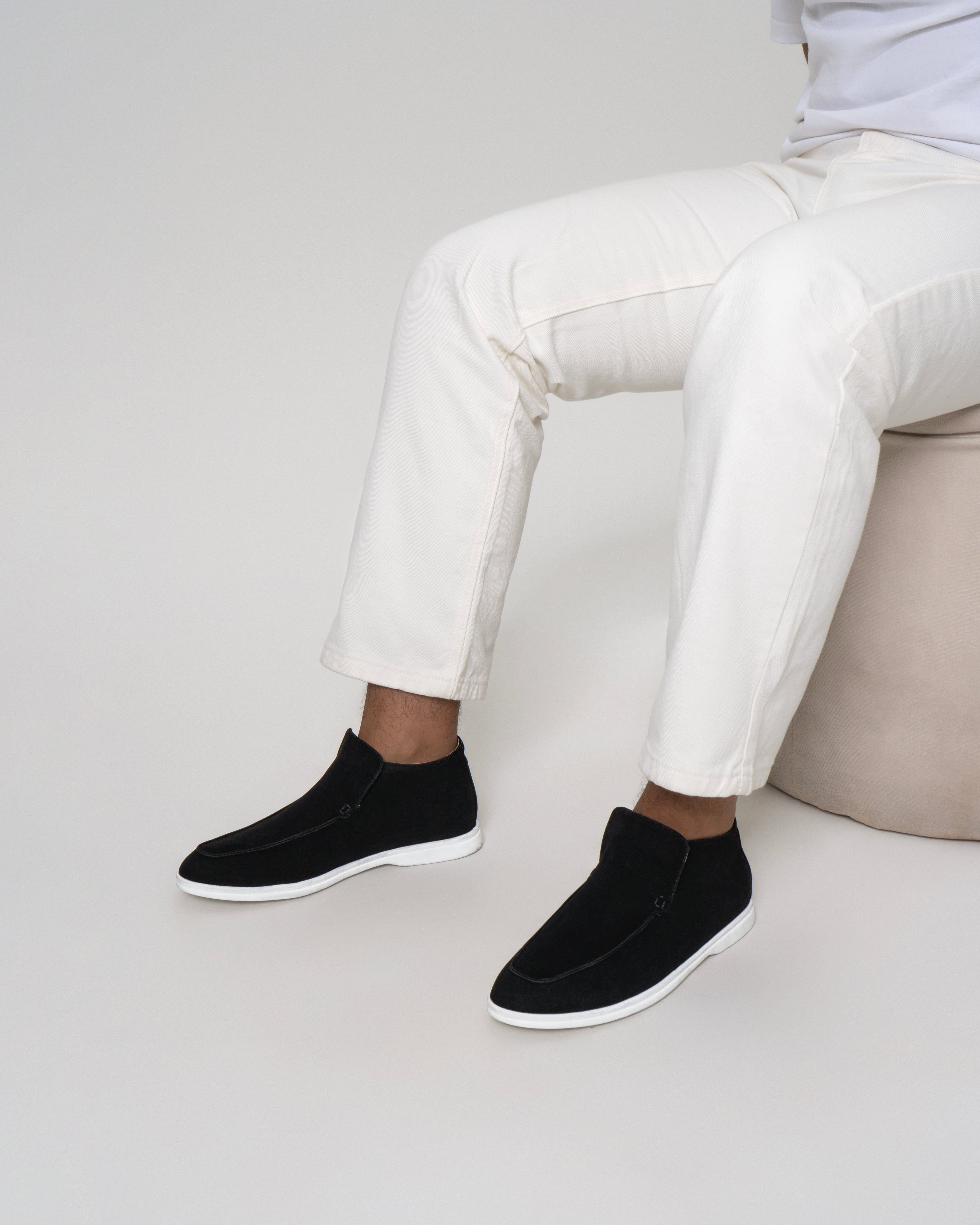 Men’s High-Cut Loafers with Slip-On Design and Clean Ankle-Height Silhouette