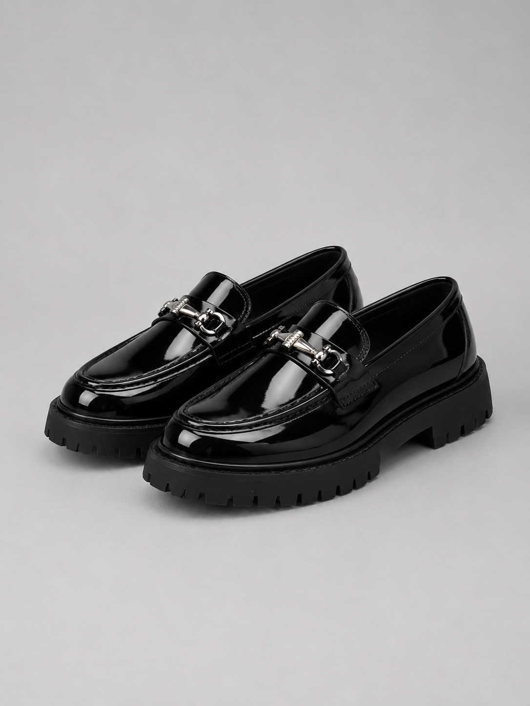 Men's Leather Loafers Slip-On Chunky Sole