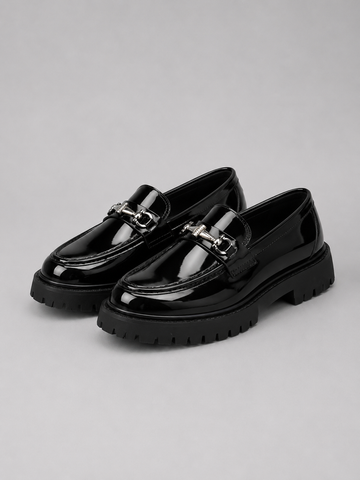 Men's Leather Loafers Slip-On Chunky Sole