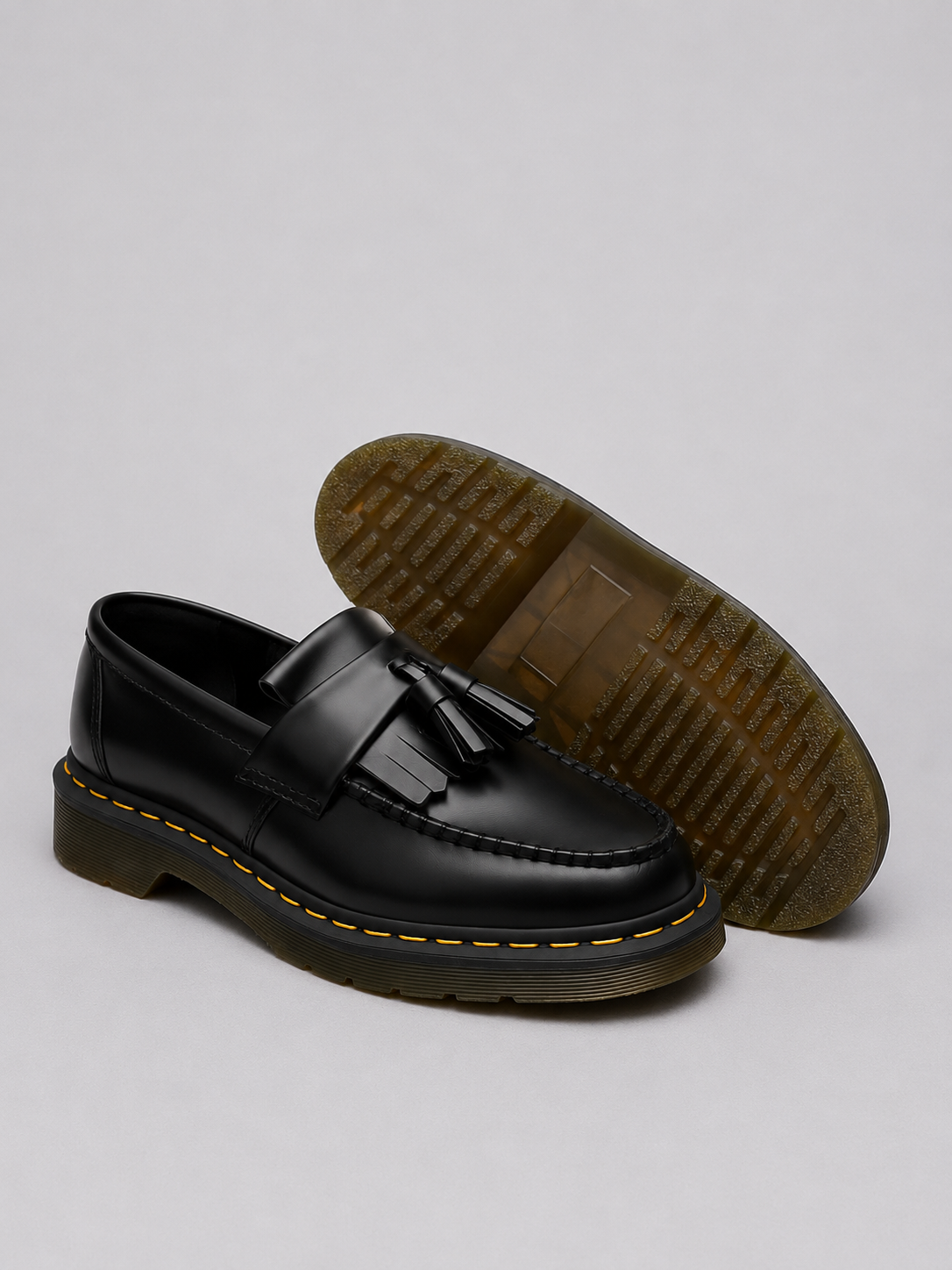 Men's Leather Loafers Tassel Slip-On Chunky Sole