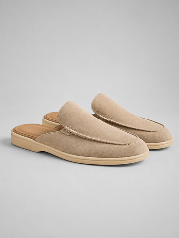 Men's Mule Loafers Suede Slip-On Backless Penny Loafers