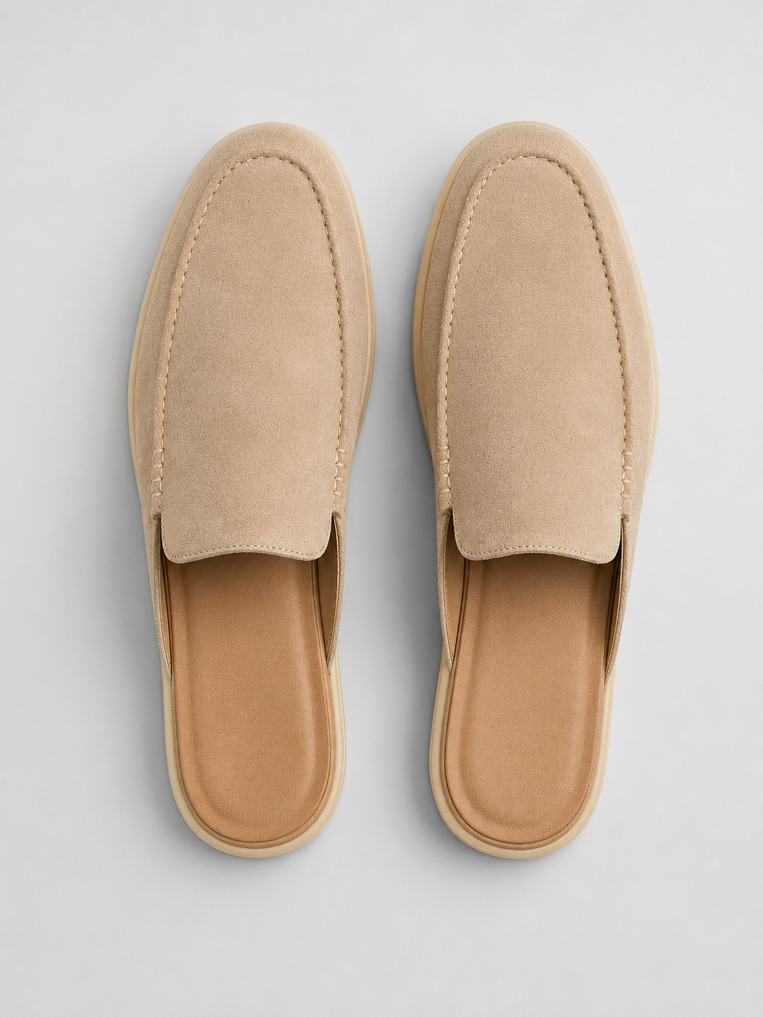 Men's Mule Loafers Suede Slip-On Backless Penny Loafers
