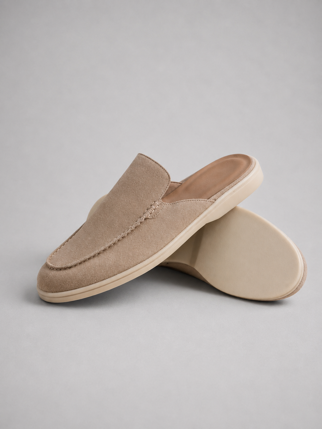 Men's Mule Loafers Suede Slip-On Backless Penny Loafers