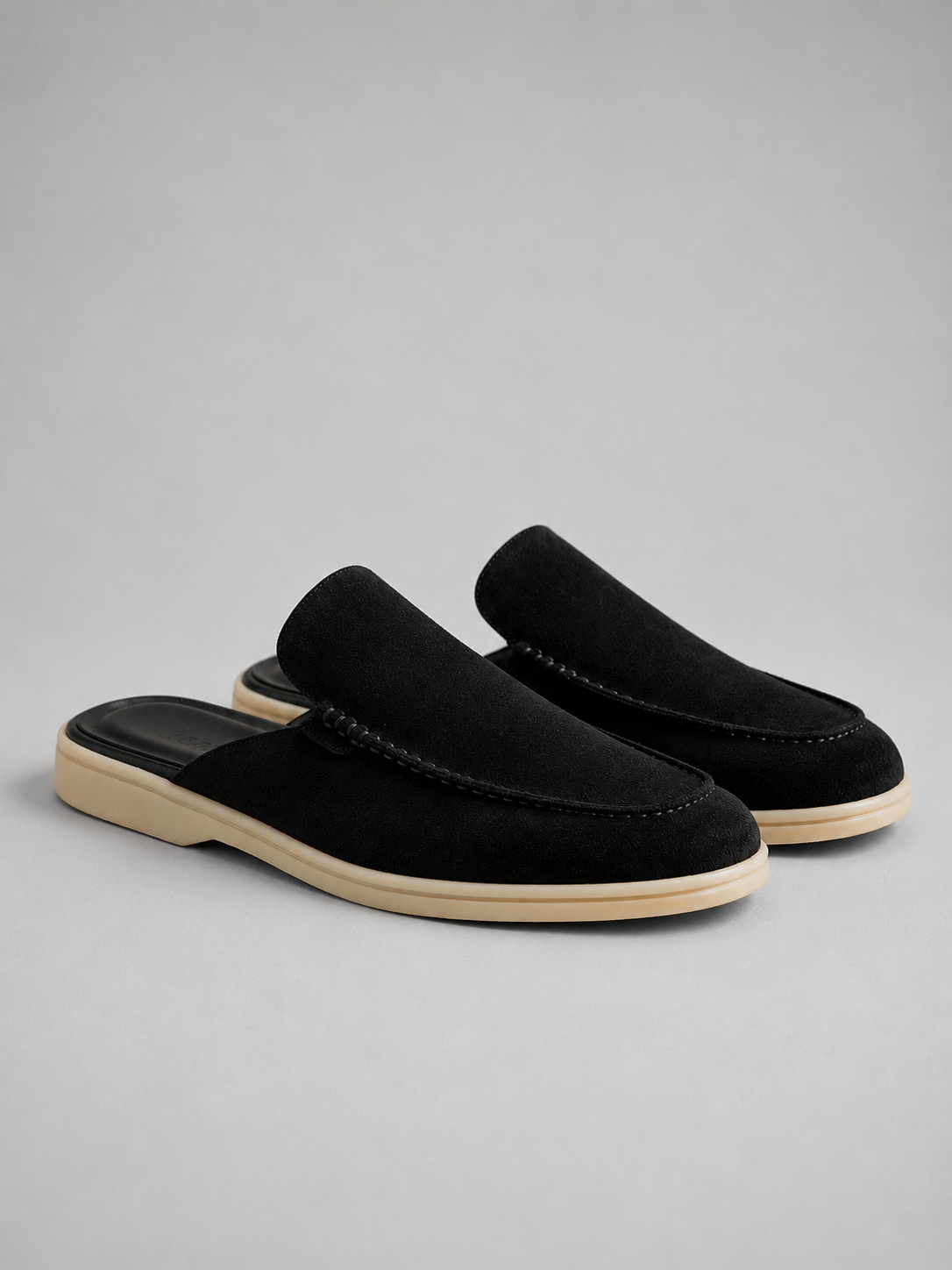 Men's Mule Loafers Suede Slip-On Backless Penny Loafers