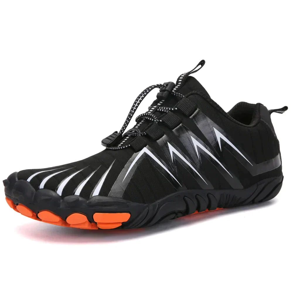 Men's Athletic Shoes - Bungee Lace-Up - Segmented Flexible Sole