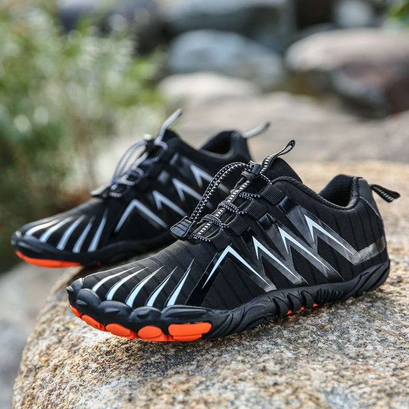 Men's Athletic Shoes - Bungee Lace-Up - Segmented Flexible Sole