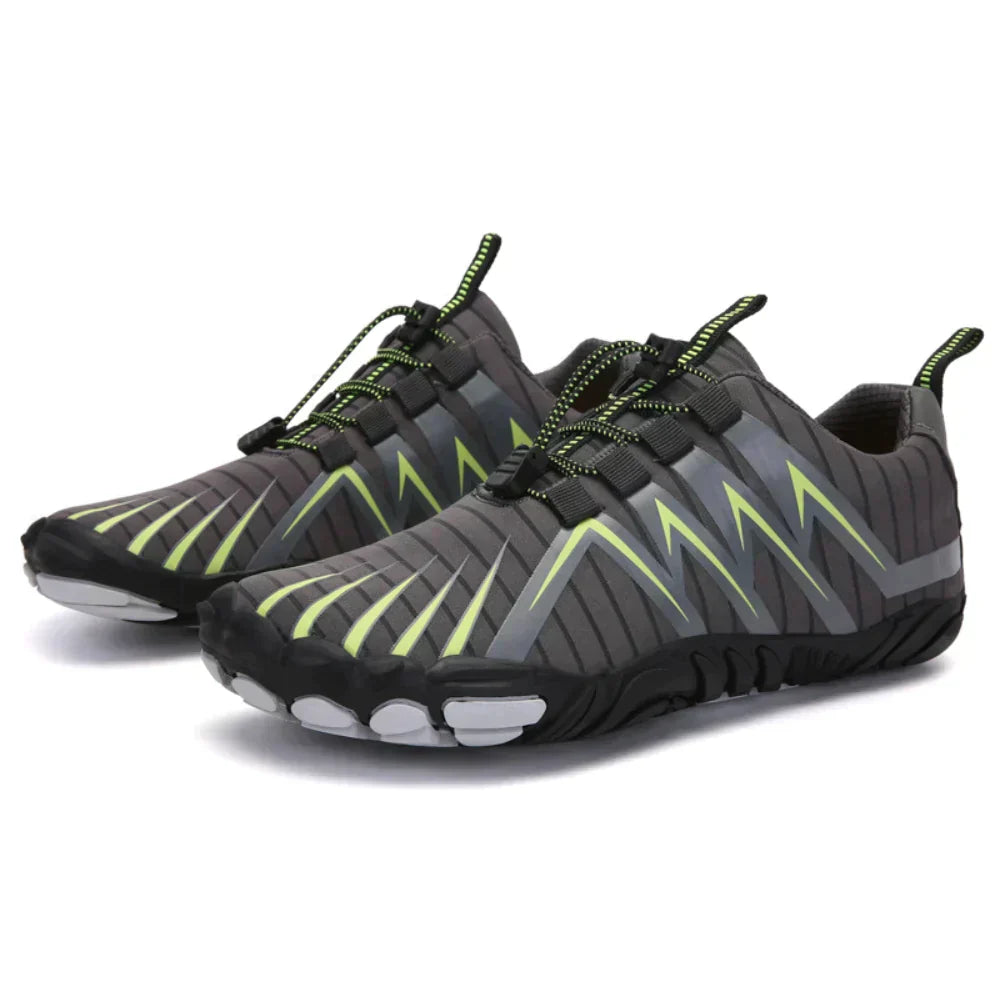 Men's Athletic Shoes - Bungee Lace-Up - Segmented Flexible Sole