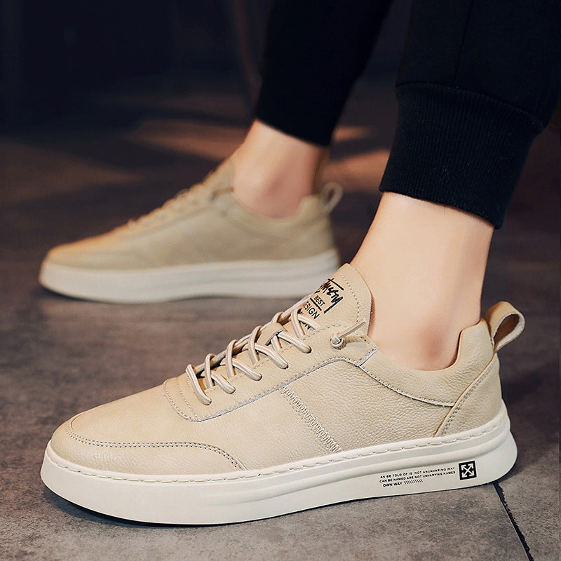 Men's Lace-Up Low Top Sneakers - Round Toe - Flat Rubber Sole