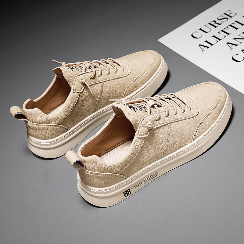Men's Lace-Up Low Top Sneakers - Round Toe - Flat Rubber Sole