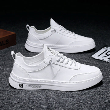 Men's Lace-Up Low Top Sneakers - Round Toe - Flat Rubber Sole